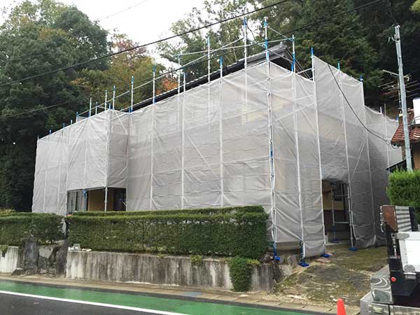 改修工事の足場組立 | 足場組立・鳶工事のKRS株式会社【岐阜県土岐市】