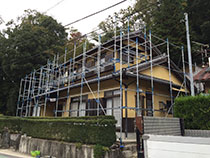 改修工事の足場組立2 | 足場組立・鳶工事のKRS株式会社【岐阜県土岐市】